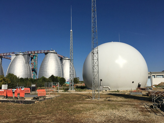 Gasholder at waste water treatment plant